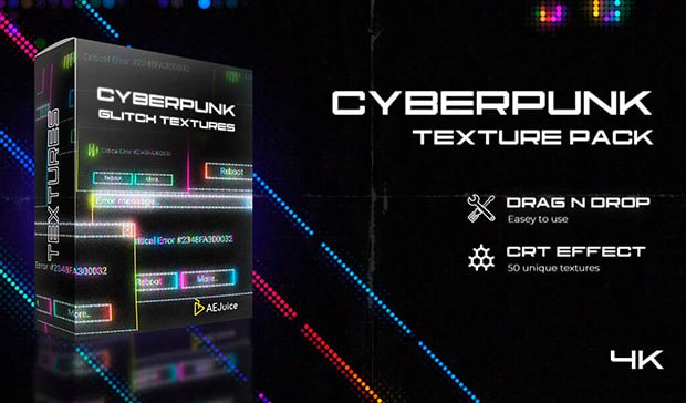 AEjuice – Cyberpunk Glitch Texture Pack