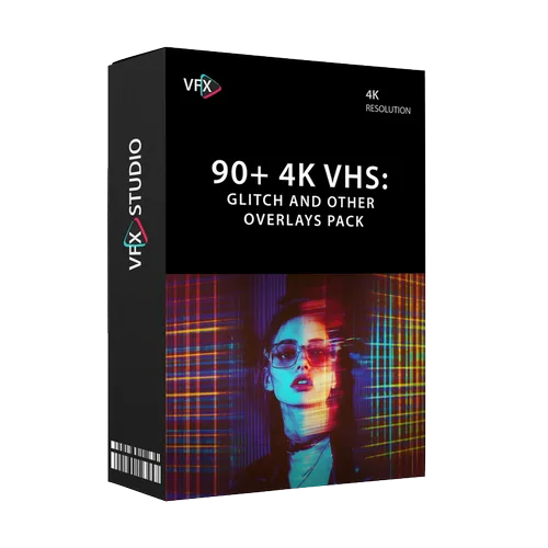 90+ 4k VHS: Glitch and Other Overlays Pack
